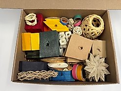 Beaktivity Bird Toy Base Refill Kit, Multicolored Soft Wood, Small