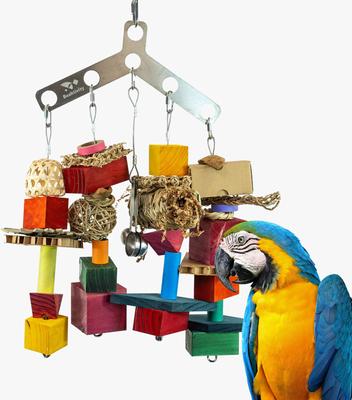 Show full view: Beaktivity Boomerang Bird Toy Base, Multicolored Wood, X-Large slide 3 of 5