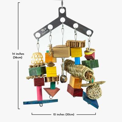 Show full view: Beaktivity Boomerang Bird Toy Base, Multicolored Wood, Large slide 2 of 5