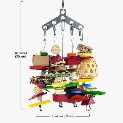 Show full view: Beaktivity Boomerang Bird Toy Base, Multicolored Soft Wood, Small slide 2 of 4