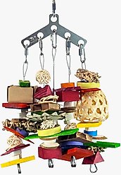 Beaktivity Boomerang Bird Toy Base, Multicolored Wood, Small