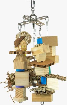 Show full view: Beaktivity Xcalibird Bird Toy Base, Natural Medium Wood, X-Large slide 2 of 5