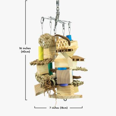 Show full view: Beaktivity Xcalibird Bird Toy Base, Natural Medium Wood, X-Large slide 3 of 5