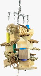 Beaktivity Xcalibird Bird Toy Base, Natural Medium Wood, X-Large