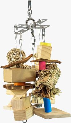 Show full view: Beaktivity Xcalibird Bird Toy Base, Natural Medium Wood, Large slide 2 of 5