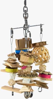 Show full view: Beaktivity Xcalibird Bird Toy Base, Natural Medium Wood, Small slide 2 of 5