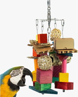 Show full view: Beaktivity Xcalibird Bird Toy Base, Multicolored Medium Wood, X-Large slide 4 of 6