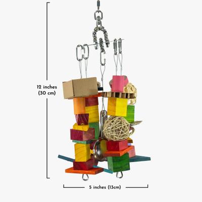 Show full view: Beaktivity Xcalibird Bird Toy Base, Multicolored Medium Wood, Medium slide 3 of 6