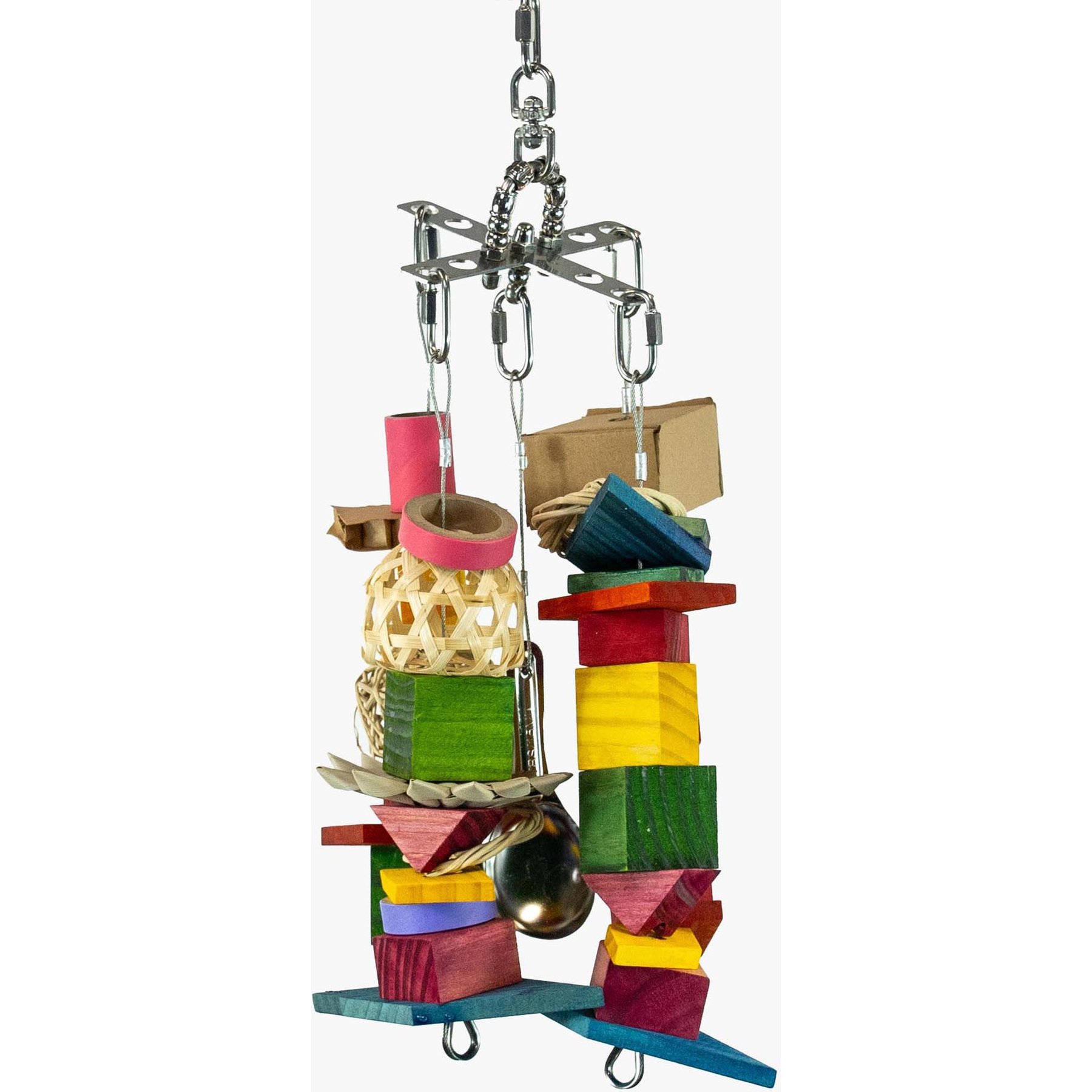 Beaktivity Xcalibird Bird Toy Base, Soft Wood, Multicolored, Medium