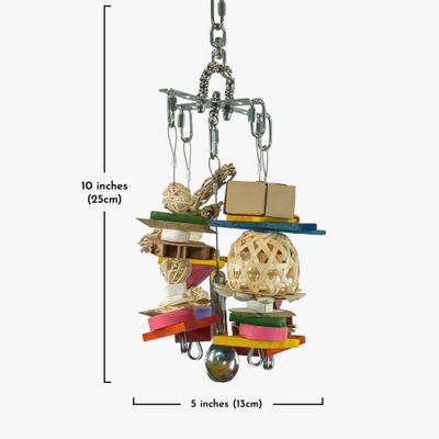 Show full view: Beaktivity Xcalibird Bird Toy Base, Multicolored Medium Wood, Small slide 3 of 6