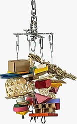 Beaktivity Xcalibird Bird Toy Base, Multicolored Medium Wood, Small slide 1 of 4