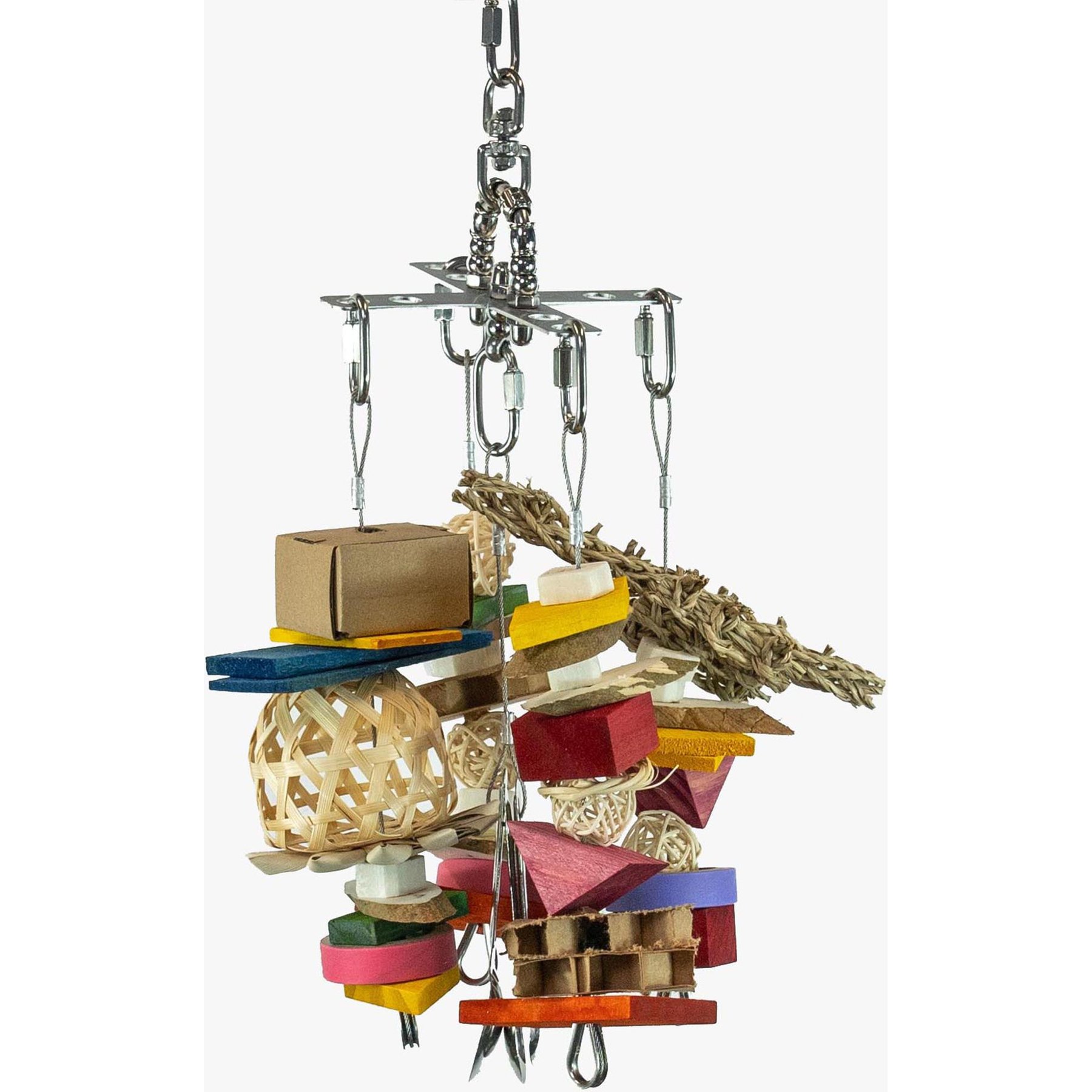 Beaktivity Xcalibird Bird Toy Base, Multicolored Medium Wood, Small