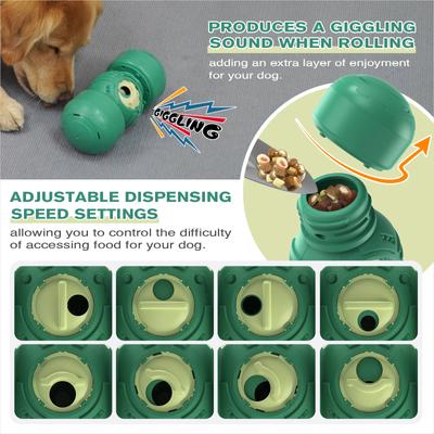 Show full view: KADTC Rolling Giggle Treat Tower Dispensing Dog Toy, Green slide 5 of 8