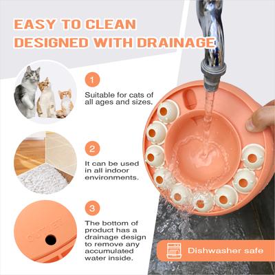 Show full view: KADTC Weight Loss Bowl Puzzle Cat Toy, Pink slide 6 of 8