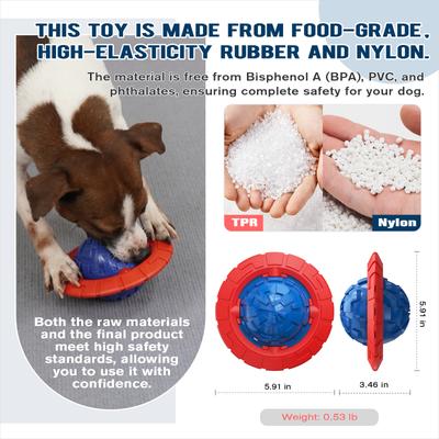 Show full view: KADTC Frisbee Squeaky Dog Toy, Blue slide 3 of 7
