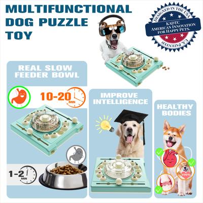 Show full view: KADTC Turntable 2 In 1 Puzzle Dog Toy, Blue slide 2 of 8