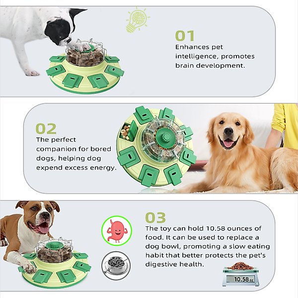 Show full view: KADTC Lucky Wheel 2 In 1 Puzzle Dog Toy, Green slide 6 of 7