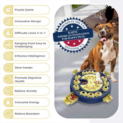 Show full view: KADTC Einstein 3 In 1 Puzzle Dog Toy, Blue slide 3 of 9