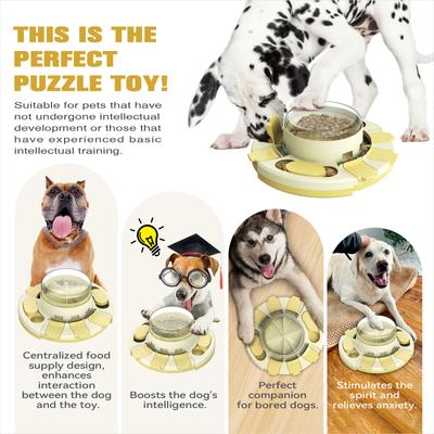 Show full view: KADTC Diner 2 In 1 Puzzle Dog Toy, Yellow slide 4 of 7