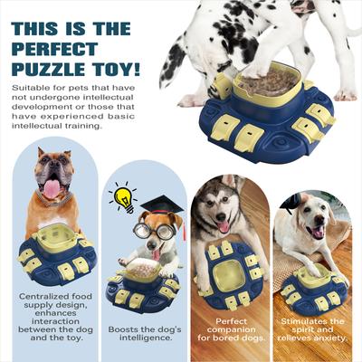 Show full view: KADTC Bistro 2 In 1 Puzzle Dog Toy, Blue slide 4 of 8