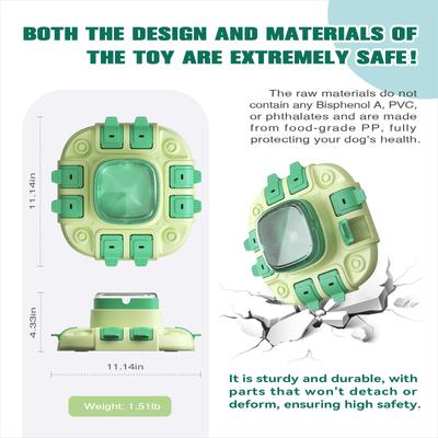 Show full view: KADTC Bistro 2 In 1 Puzzle Dog Toy, Green slide 4 of 9