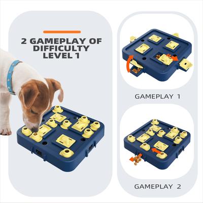 Show full view: KADTC Chess 3 In 1 Puzzle Dog Toy, Blue slide 4 of 9