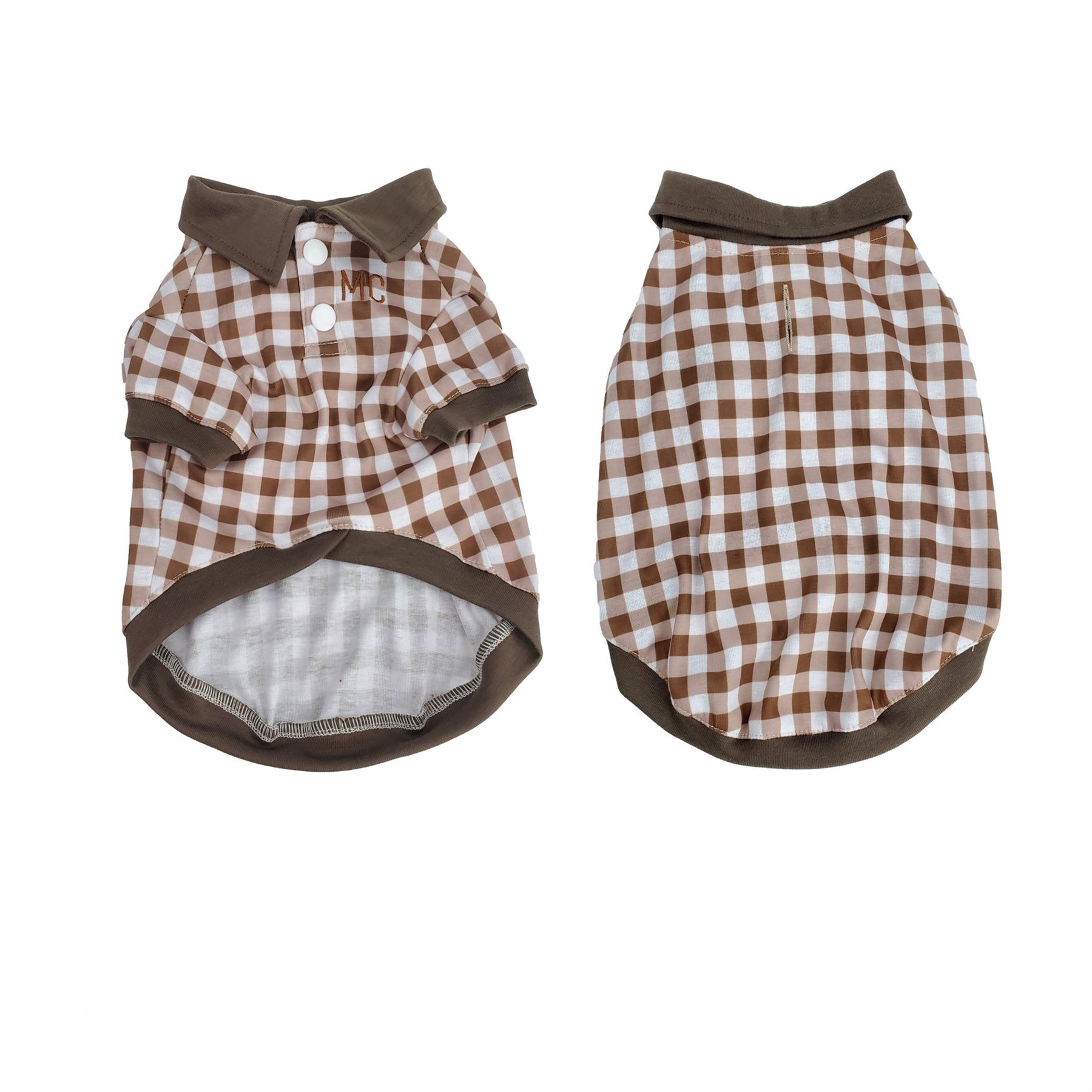 Max's Closet Check Dog Polo Shirt, X-Large