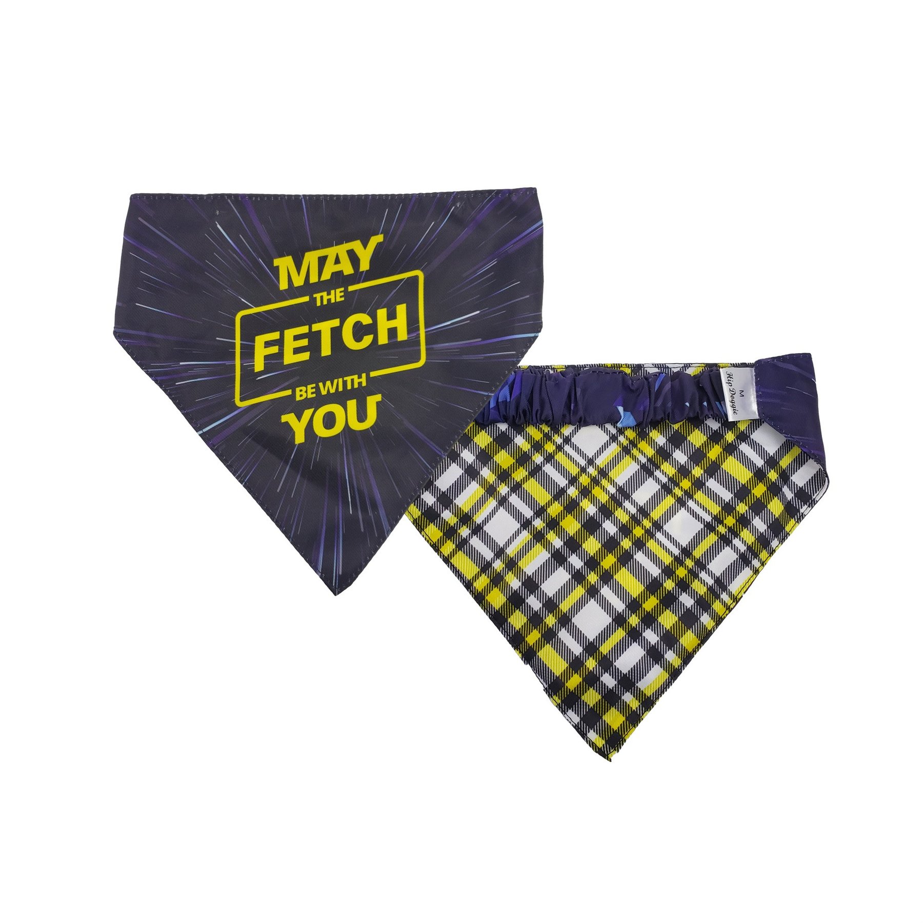 Hip Doggie May the Fetch be with You Reversible Dog Bandana, Small