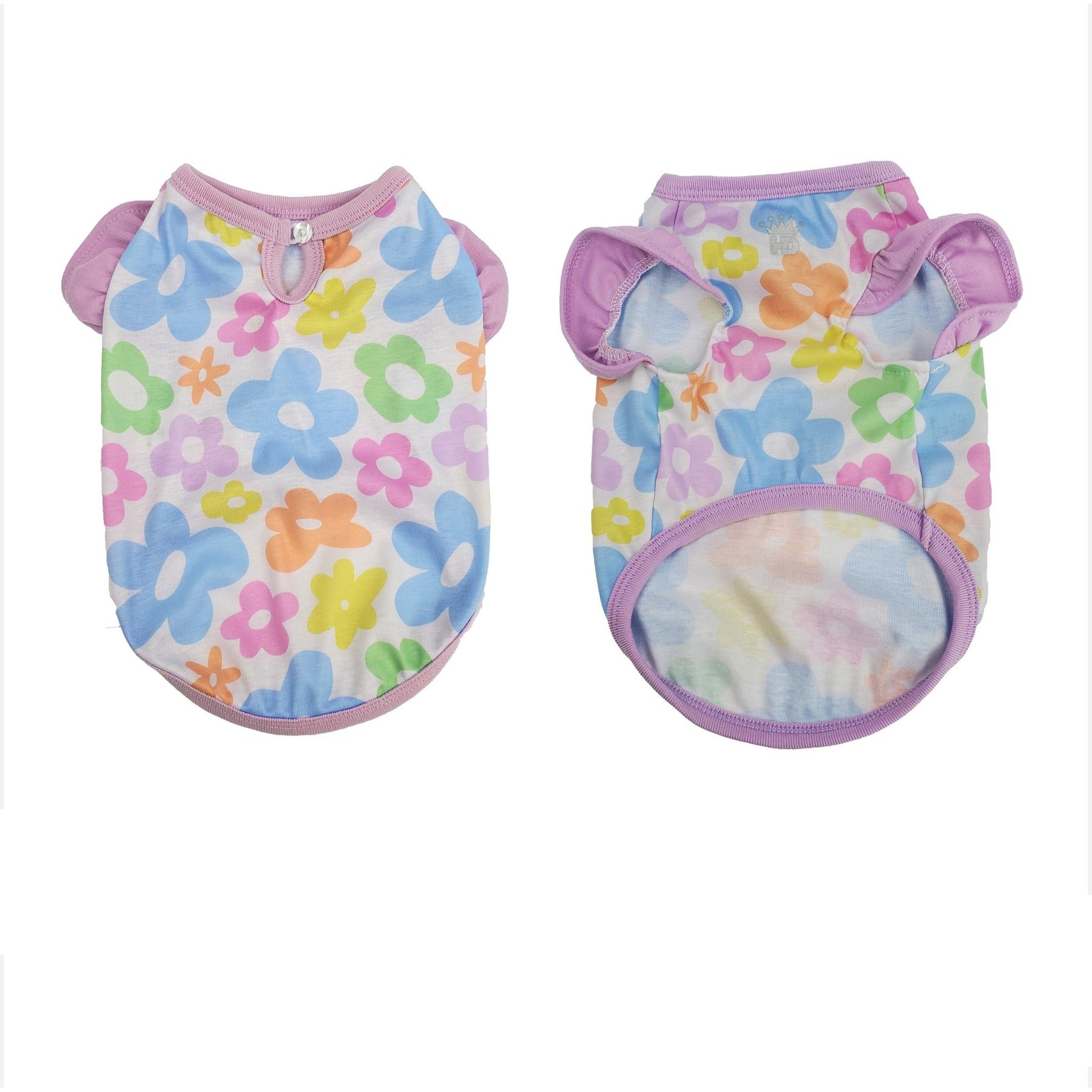 Hip Doggie Pastel Flower Ruffle Dog Shirt, X-Large