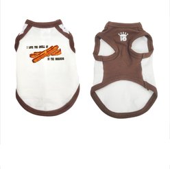 Hip Doggie Valentine's Day I Love the Smell of Bacon in the Morning Dog Tank, Medium