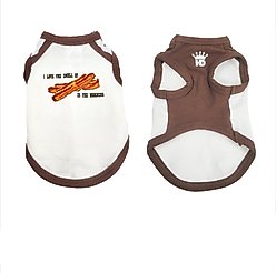 Hip Doggie Valentine's Day I Love the Smell of Bacon in the Morning Dog Tank, Small