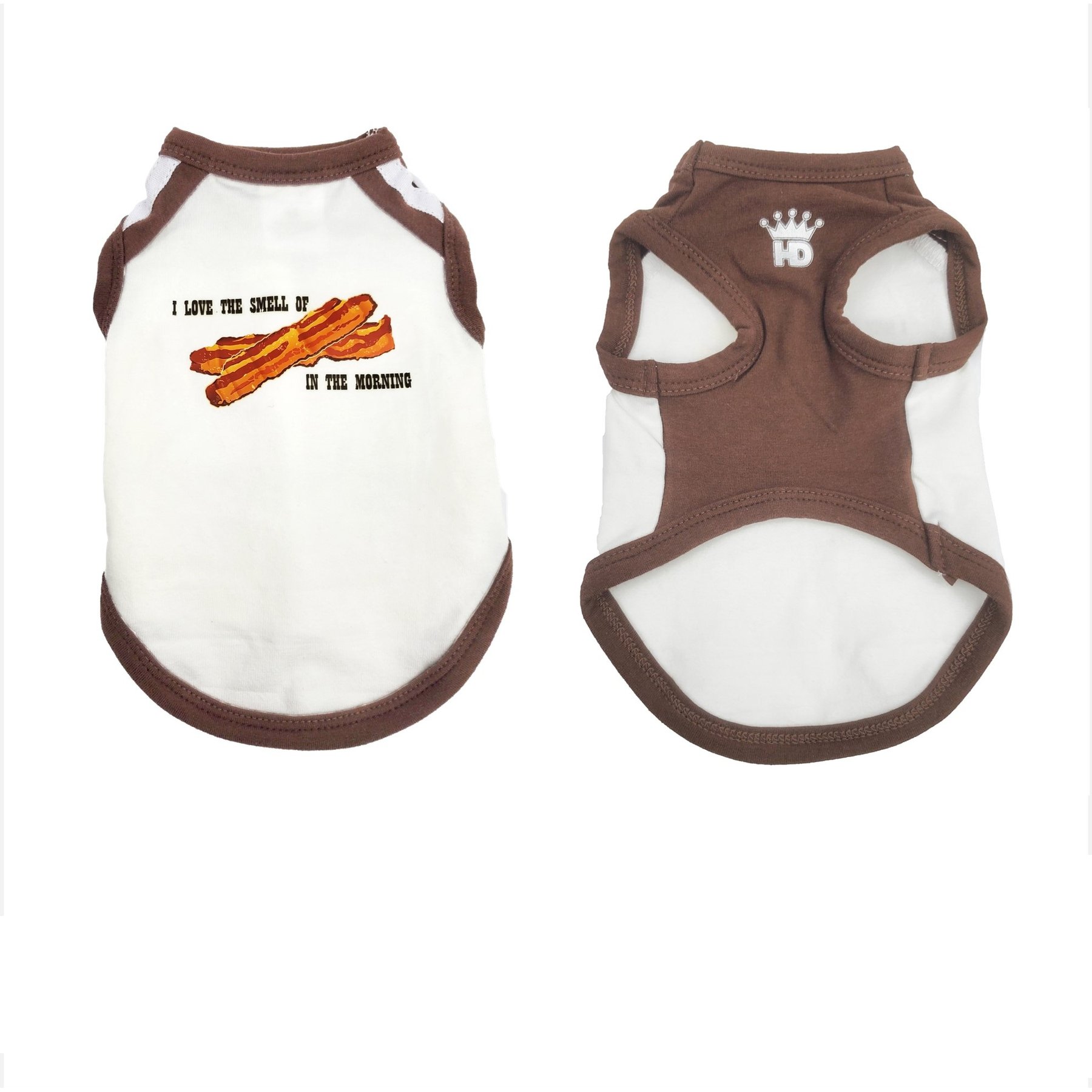 Hip Doggie Valentine's Day I Love the Smell of Bacon in the Morning Dog Tank, Small