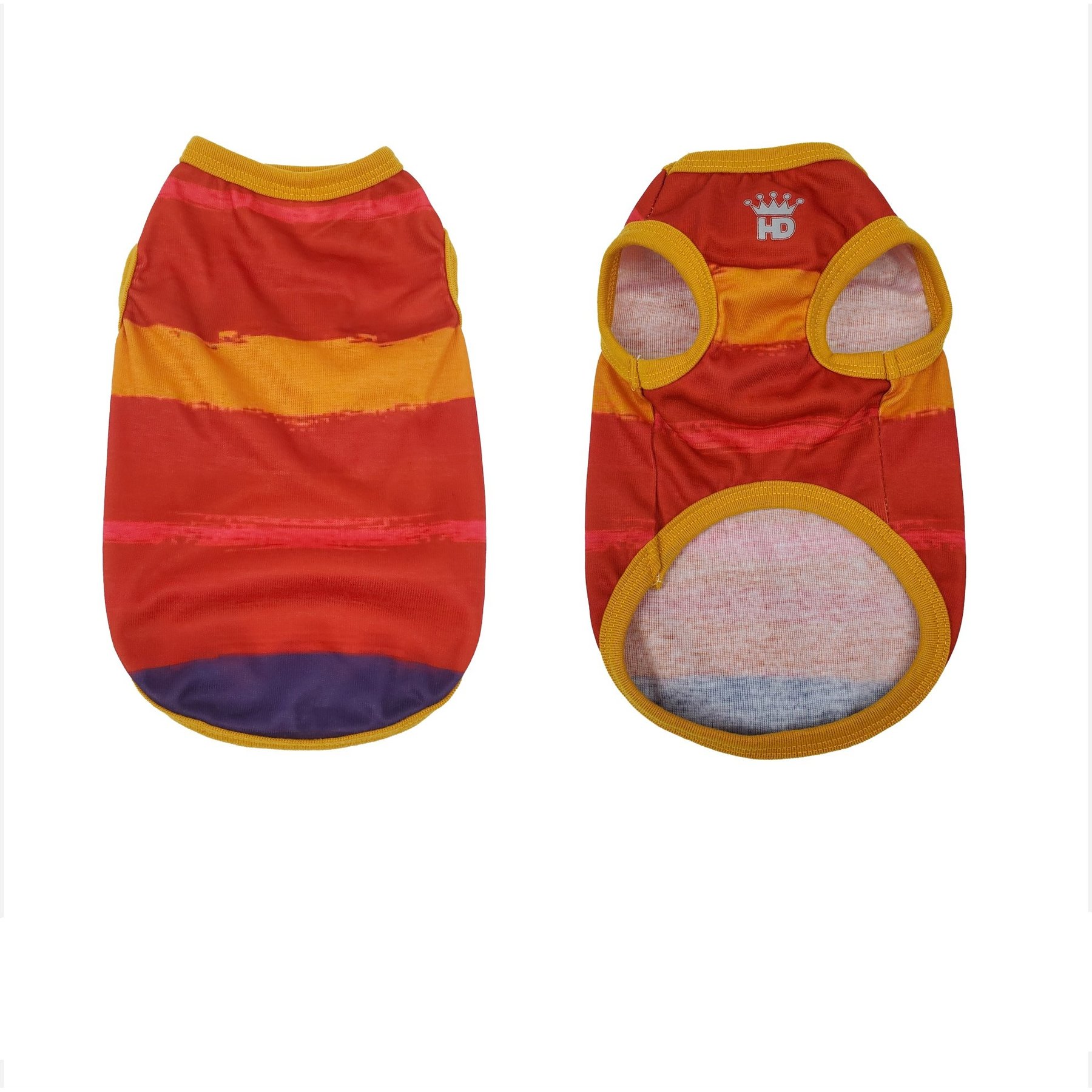 Hip Doggie Watercolor Dog Tank, Orange/Red, Medium