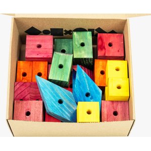 Beaktivity Bird Toy Base Refill Kit, Multicolored Wood, Large/X-Large