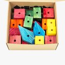 Beaktivity Bird Toy Base Refill Kit, Multicolored Wood, Large/X-Large