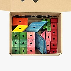 Beaktivity Bird Toy Base Refill Kit, Multicolored Wood, Small/Medium