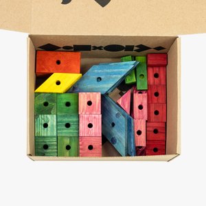 Beaktivity Bird Toy Base Refill Kit, Multicolored Wood, Small/Medium