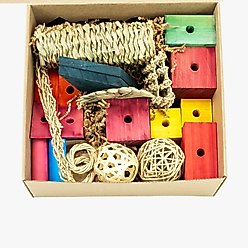 Beaktivity Bird Toy Base Refill Kit, Multicolored Medium Wood, X-Large