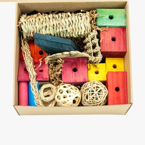 A&E Cage Company Rainbow Cotton Rope Boing with Bell Bird Toy, Multicolor, Large