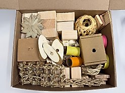 Beaktivity Bird Toy Base Refill Kit, Natural Soft Wood, Medium