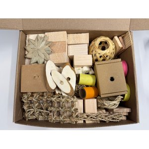 Beaktivity Bird Toy Base Refill Kit, Natural Soft Wood, Medium