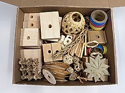 Beaktivity Bird Toy Base Refill Kit, Natural Soft Wood, Small