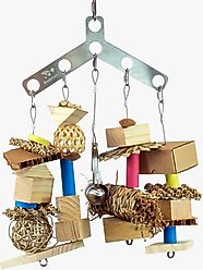 Beaktivity Boomerang Bird Toy Base, Natural Medium Wood, Large