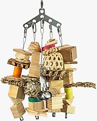 Beaktivity Boomerang Bird Toy Base, Natural Medium Wood, Medium