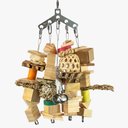 Beaktivity Boomerang Bird Toy Base, Natural Soft Wood, Medium