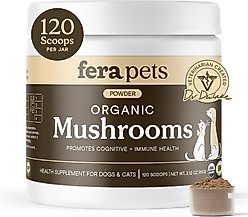 Fera Pets Mushroom Cognitive & Immune Support Powder Supplement for Dog & Cat, 2.12-oz jar