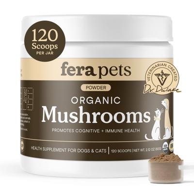 Show full view: Fera Pets Mushroom Cognitive & Immune Support Powder Supplement for Dog & Cat, 2.12-oz jar slide 1 of 12