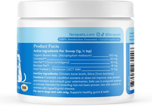 Show full view: Fera Pets Dental Support Powder Supplement for Dogs & Cats, 2.1-oz jar slide 9 of 12