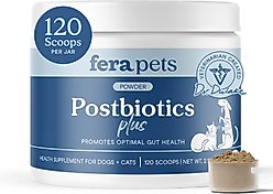 Fera Pets Postbiotics Plus Powder Digestive Aid Supplement for Dogs & Cats, 2.10-oz jar