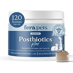 Fera Pets Postbiotics Plus Powder Digestive Aid Supplement for Dogs & Cats, 2.10-oz jar